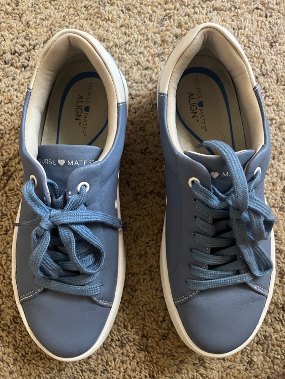 Nurse mates Dusty Blue Leather Lace-Up Sneakers - Picture 5 of 6